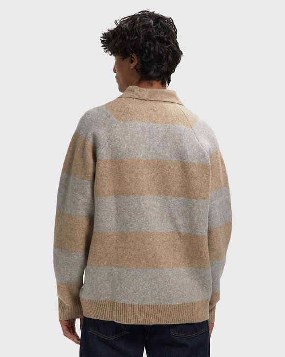 Striped Melange Knitted Polo