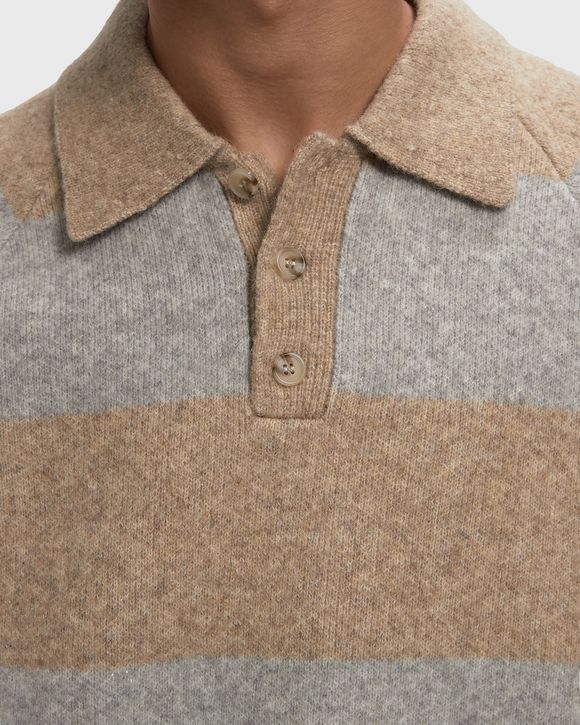 Striped Melange Knitted Polo