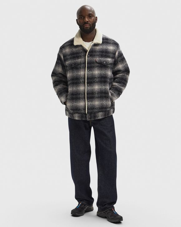 RELAXED FIT PLAID TRUCKER