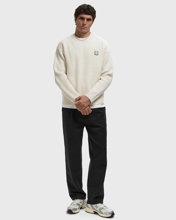 FOX HEAD WOOL RIBBED JUMPER