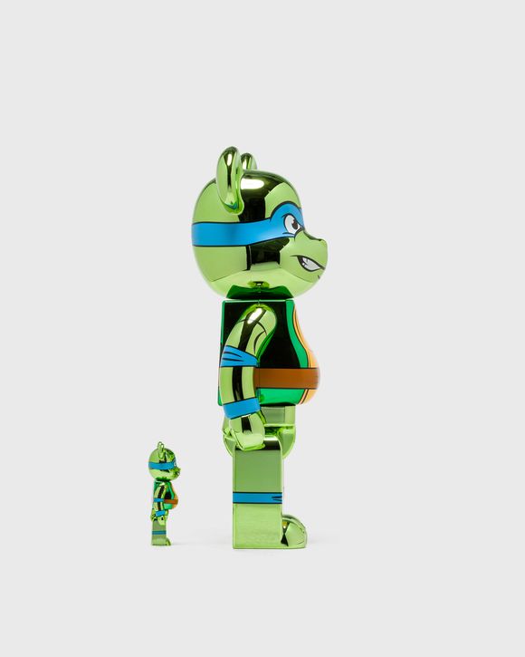 BEARBRICK 100% 400% TMNT LEONARDO CHROME
