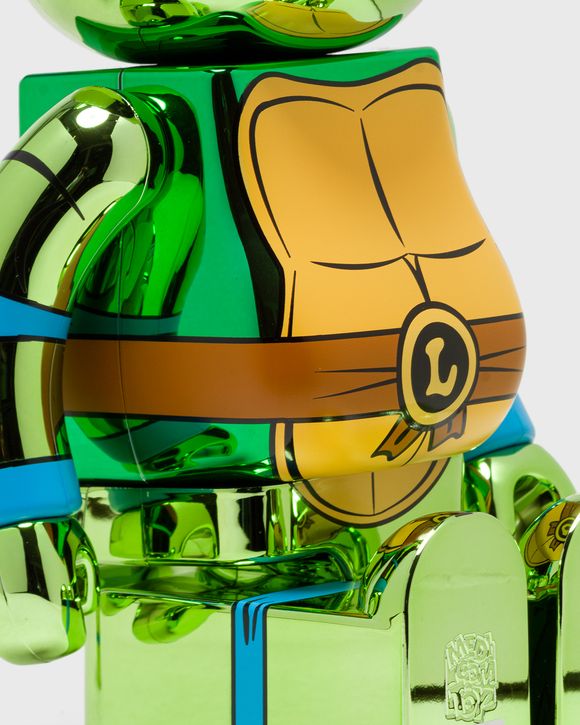 BEARBRICK 100% 400% TMNT LEONARDO CHROME