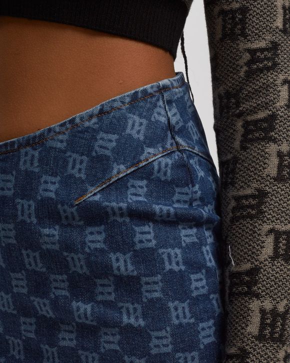 DENIM MONOGRAM MINI SKIRT