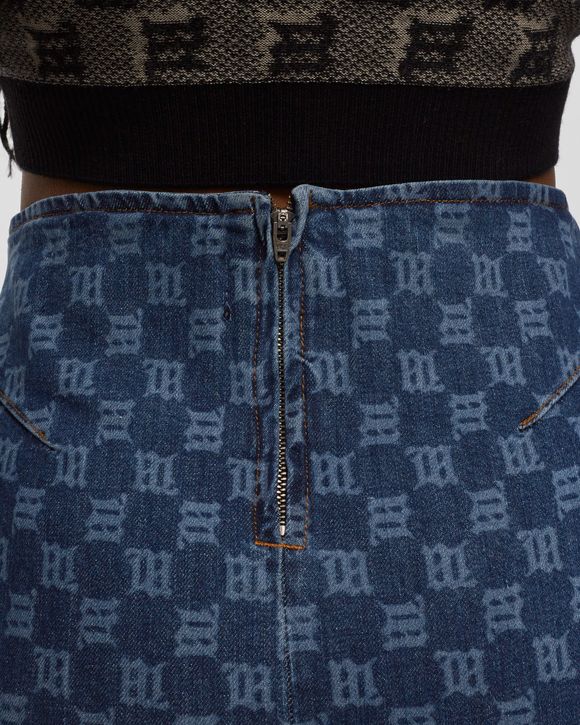 DENIM MONOGRAM MINI SKIRT