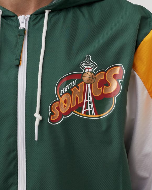 NBA THROW IT BACK FULL ZIP WINDBREAKER SUPERSONICS