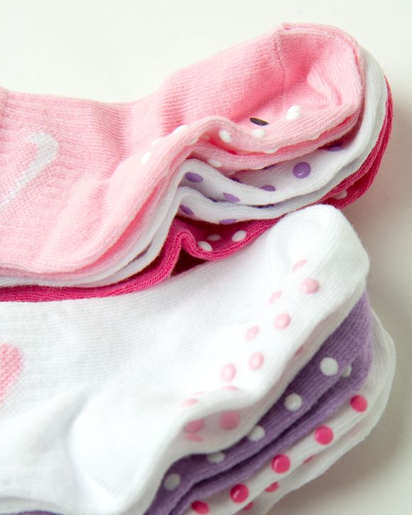 POP COLOR GRIPPER INFANT/TODDLER ANKLE SOCKS 6-PACK