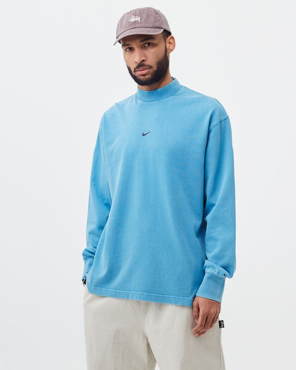 Washed Long-Sleeve Mock Top