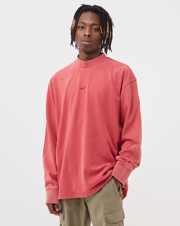 Washed Long-Sleeve Mock Top