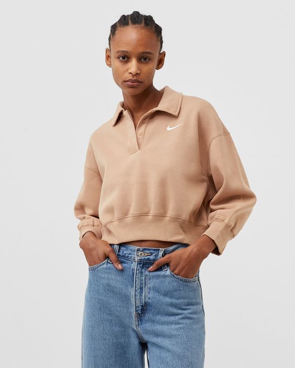 WMNS Phoenix Fleece 3/4-Sleeve Crop Polo Sweatshirt