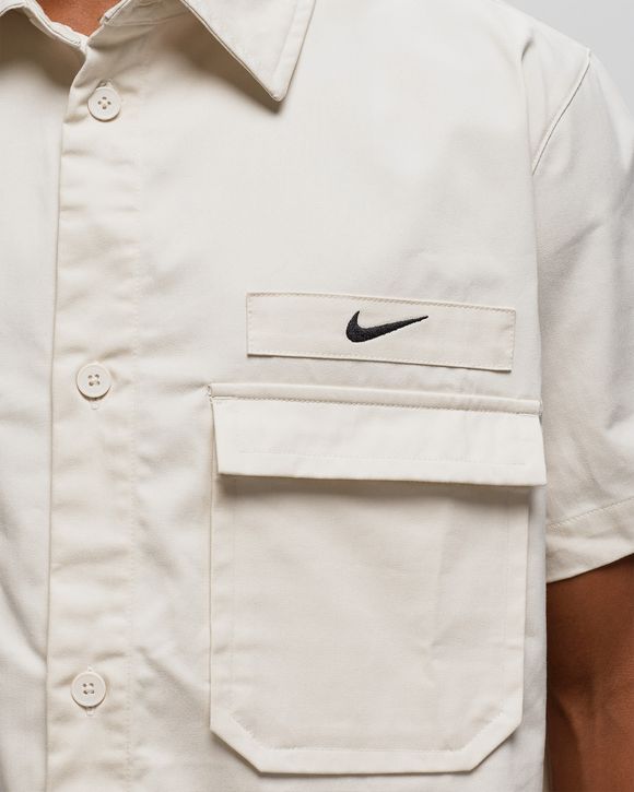 Woven Military Short-Sleeve Button-Down Shirt