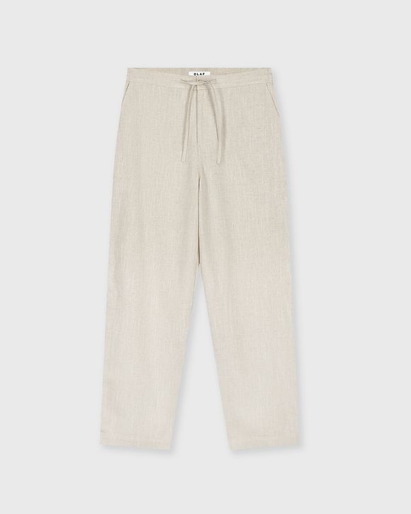 LINEN BARREL LEG PANTS