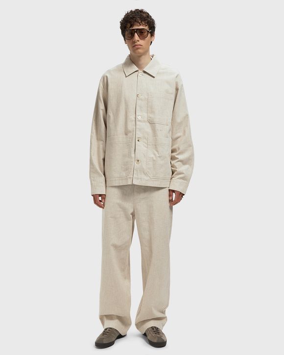 LINEN BARREL LEG PANTS