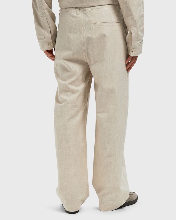 LINEN BARREL LEG PANTS