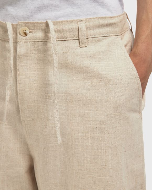 LINEN BARREL LEG PANTS