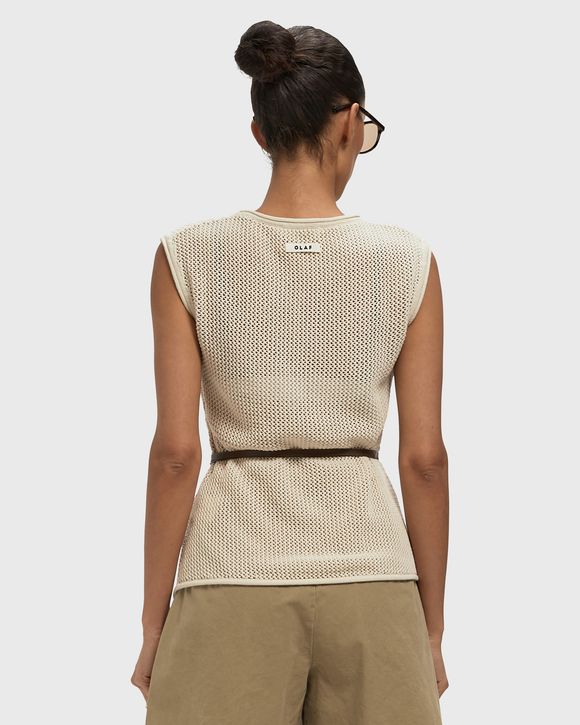 LINEN OPEN KNIT TOP