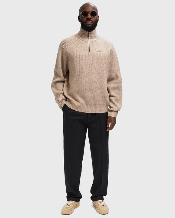 SIGNATURE KNITTED ZIP MOCK
