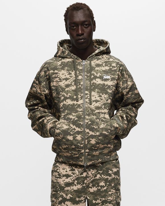 DIGI WAFFLE ZIP HOODED SWEATER