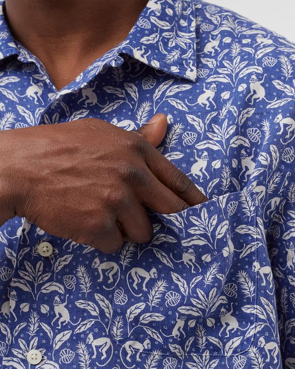 Classic Fit Tropical Linen Camp Shirt