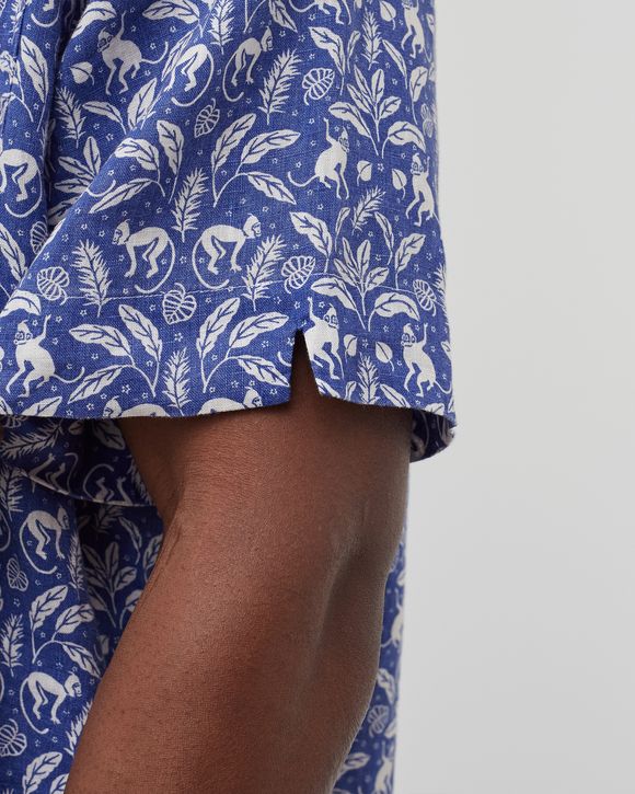 Classic Fit Tropical Linen Camp Shirt