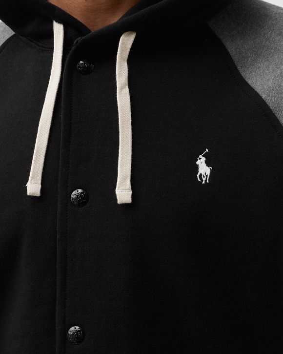 FLEECE HOODED BASEBALL JACKET