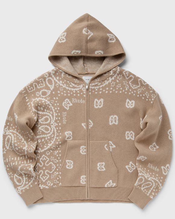RHUDE BANDANA KNIT ZIP-UP