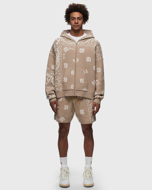 RHUDE BANDANA KNIT ZIP-UP