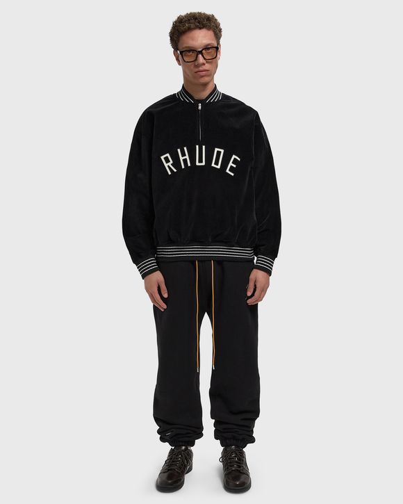 VELOUR TRACK QUARTER ZIP-UP