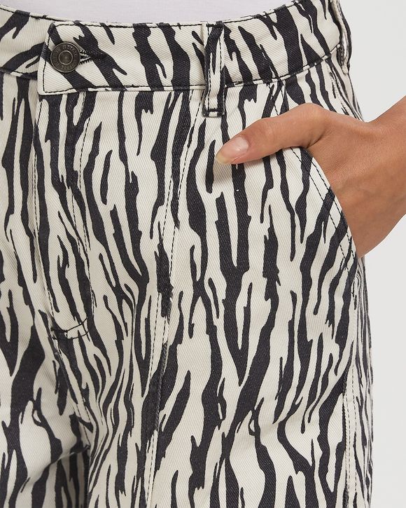 PRINTED TWILL CARGO PANTS