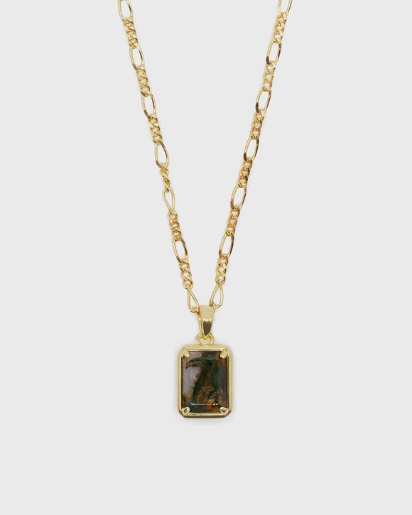 Gold Moss Agate Necklace
