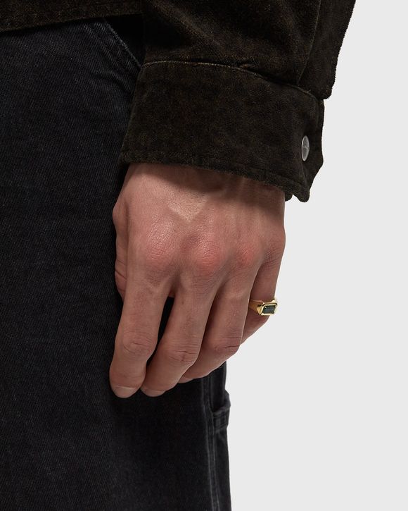 Gold Moss Agate Ring