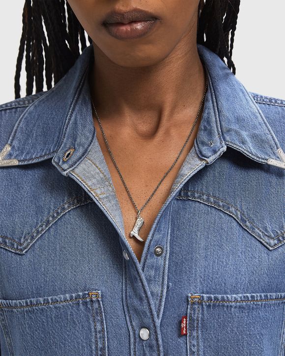 Silver Cowboy Boot Necklace
