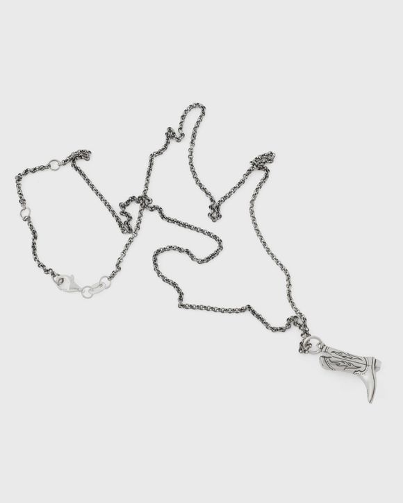 Silver Cowboy Boot Necklace