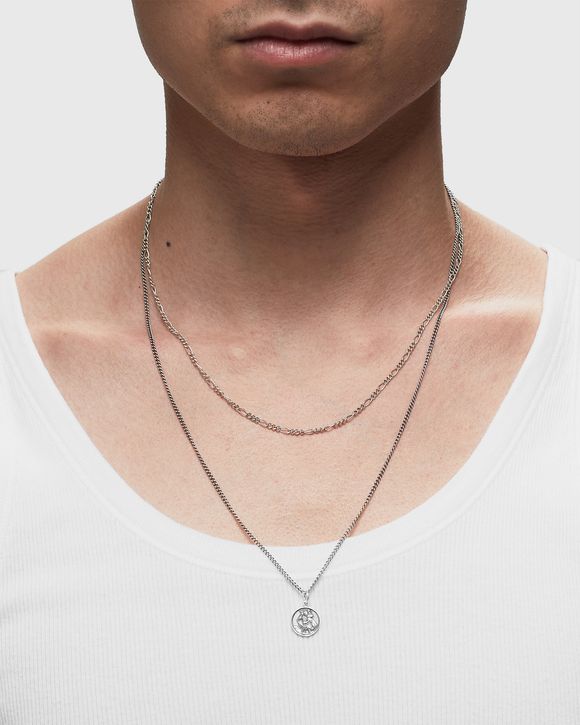 Silver Multi Chain St Christopher Necklace