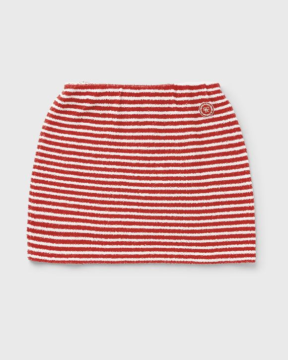 Serif Logo Striped Terry Aline Skirt