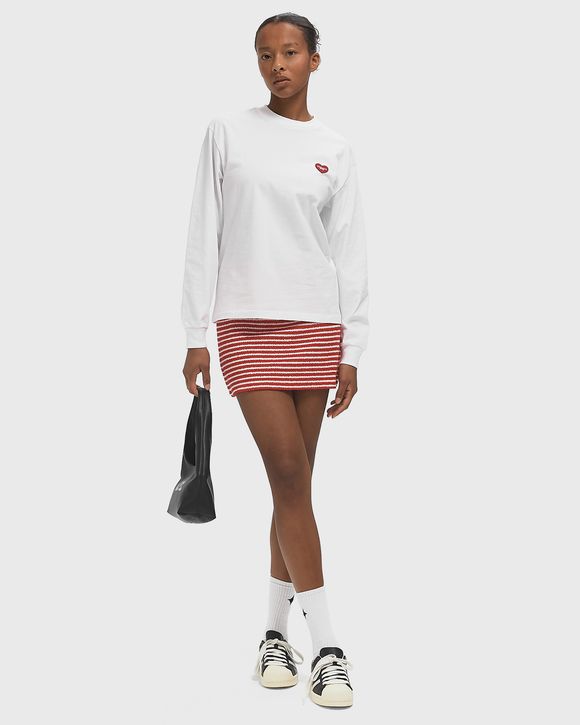 Serif Logo Striped Terry Aline Skirt
