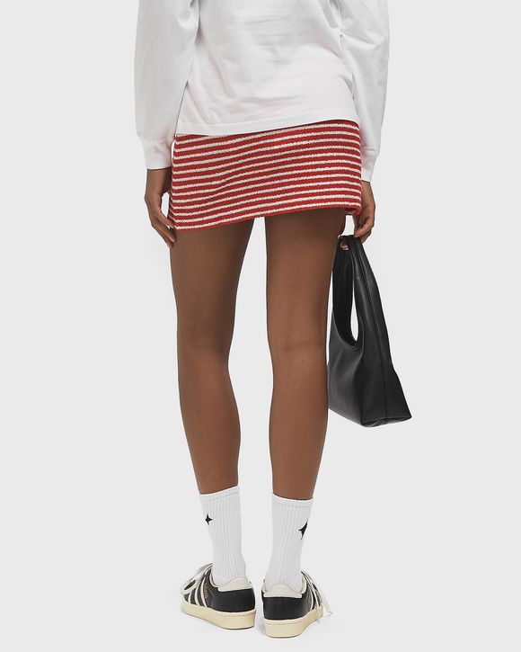 Serif Logo Striped Terry Aline Skirt