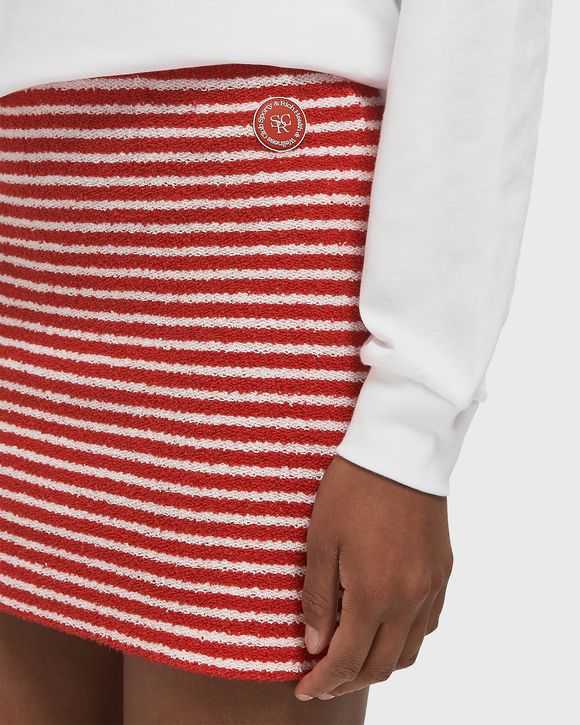 Serif Logo Striped Terry Aline Skirt
