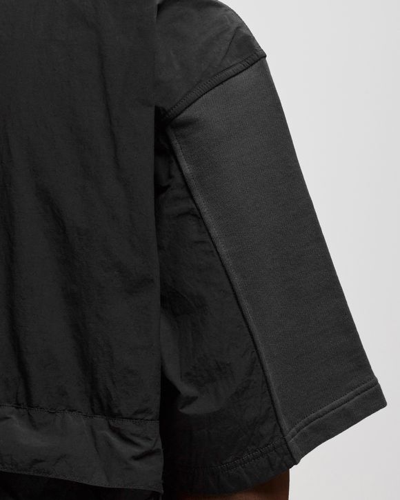 Short Mix Fabric Cotton Fleece Tee