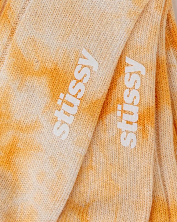 Dyed Ribbed Crew Socks