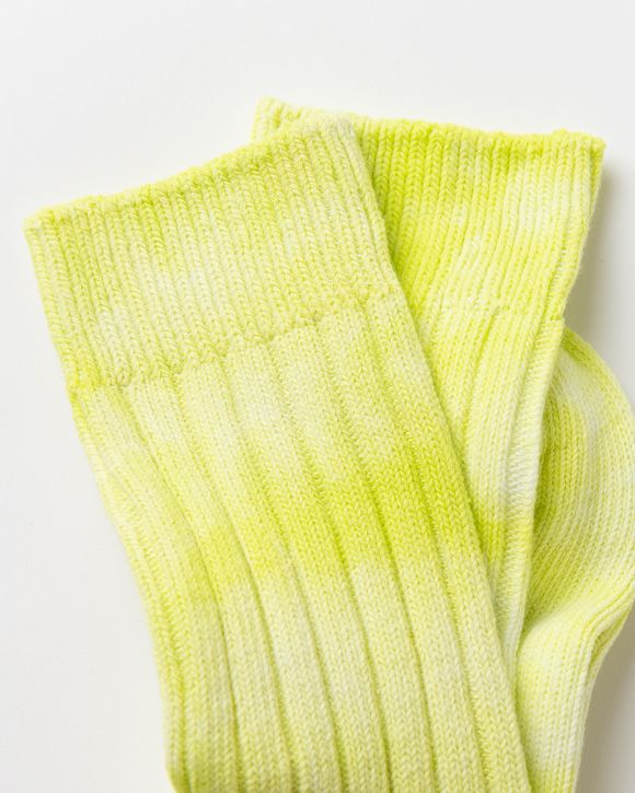 Dyed Ribbed Crew Socks