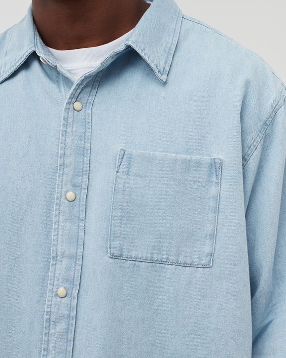 Flower Embroidered Denim Shirt