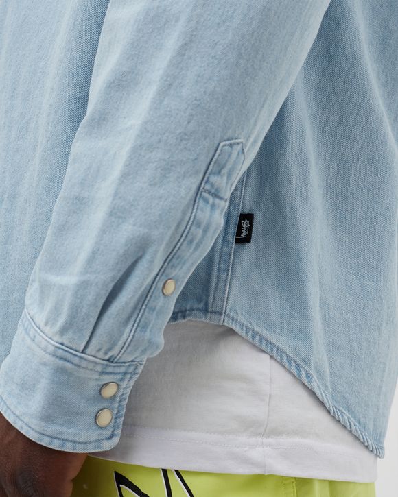 Flower Embroidered Denim Shirt