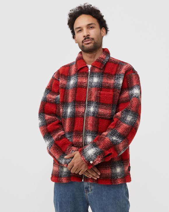 Shadow Plaid Sherpa Zip Shirt