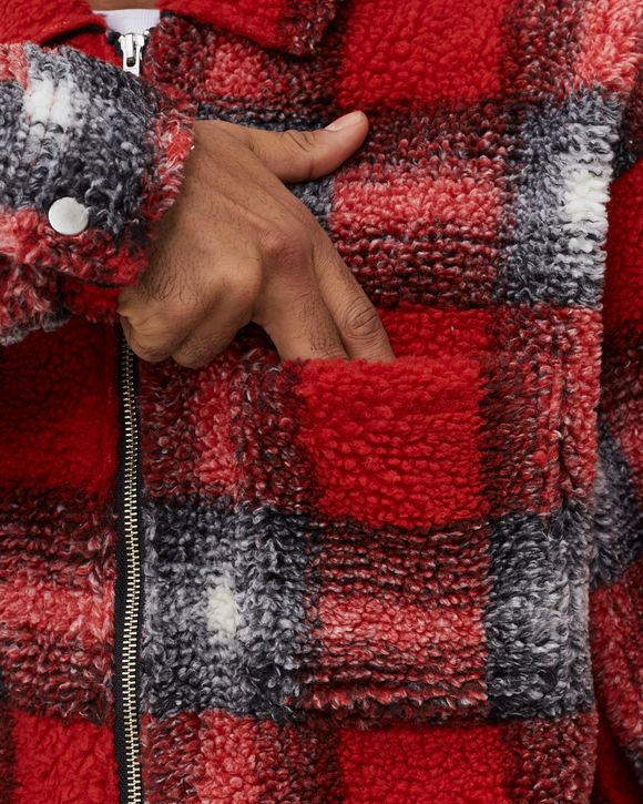 Shadow Plaid Sherpa Zip Shirt