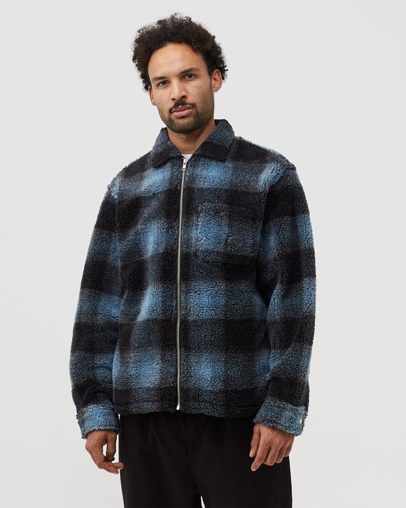 Shadow Plaid Sherpa Zip Shirt