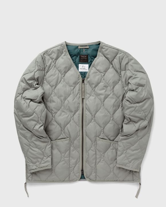 MILITARY ZIP V NECK DOWN JACKET