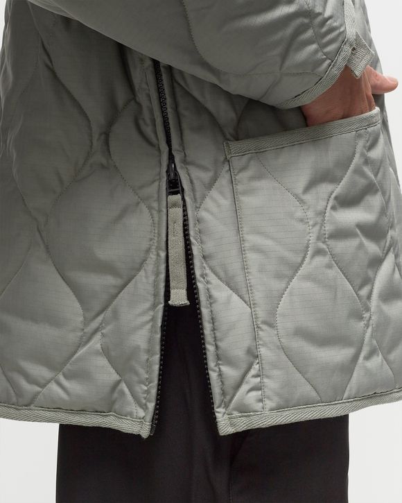 MILITARY ZIP V NECK DOWN JACKET