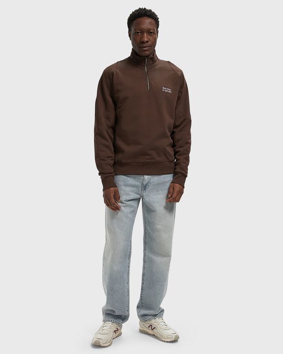 EMBLEM HALF ZIP SWEATER