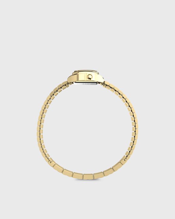 TEENY TINY TIMEX GOLD TONE CASE AND PERFECT FIT EXPANSION BAND