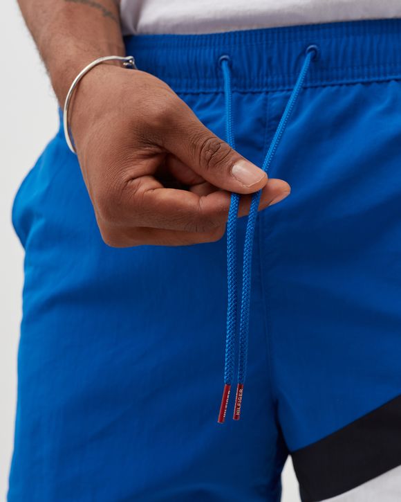 COLOUR-BLOCKED SLIM FIT MID LENGTH SWIM SHORTS